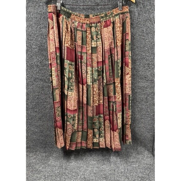 Alfred Dunner Accordion Pleated Skirt Women 14 Midi Preppy Secretary 80s Vintage - Picture 6 of 10